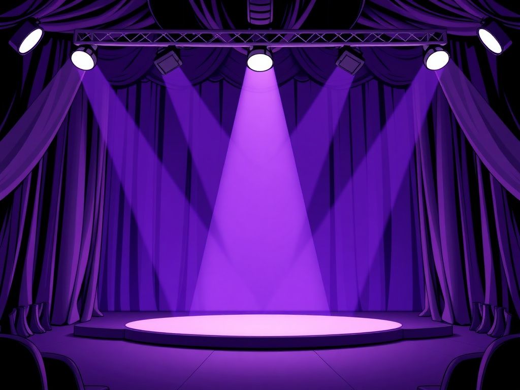Ongoing comic cover showing a purple stage spotlight